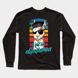 Dipllama Llama Highschool and College Graduation Long Sleeve T-Shirt